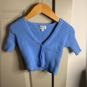 Baby blue button up crop top. Never worn.